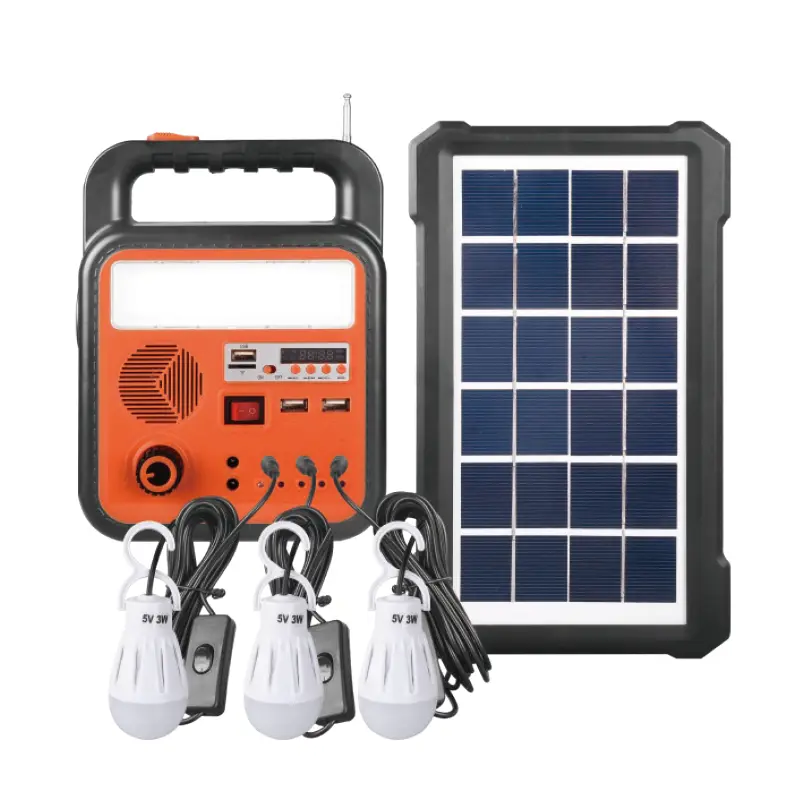 Kit Pembangkit Listrik Tenaga Surya LED 5W Dapat Diisi Ulang