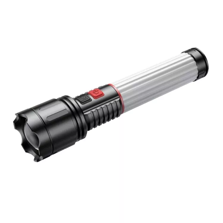 Senter LED Portabel dengan Lampu Peringatan Merah dan Biru
